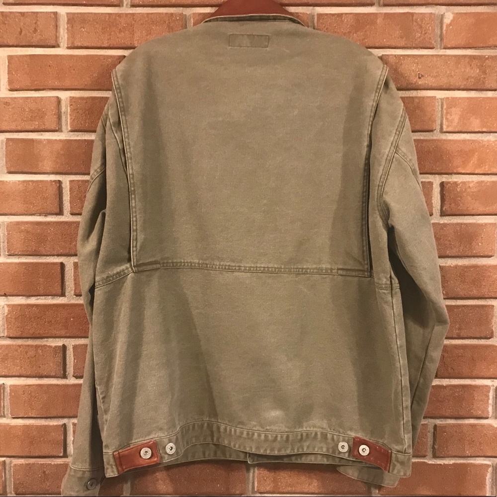 Orvis Olive Canvas Field Jacket with Brown Collar - Picture 4 of 4